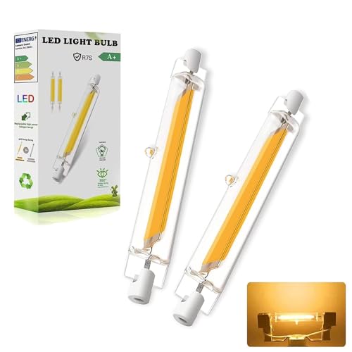 R7S LED 118mm 20W, R7S LED Dimmbar COB Glühbirne Warmweiß 3000K 2000 LM, Ersatz für 200W J118mm Halogenstab, Kein Flackern, 360°Abstrahlwinkel, 2er Pack