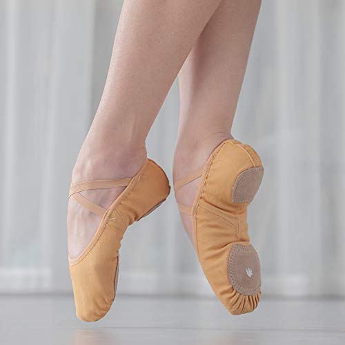 Bailarinas de ballet para niños pequeños con lona elástica cómoda 6