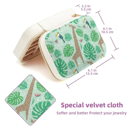 Boîte à bijoux en velours vert girafe, idée cadeau originale - 6