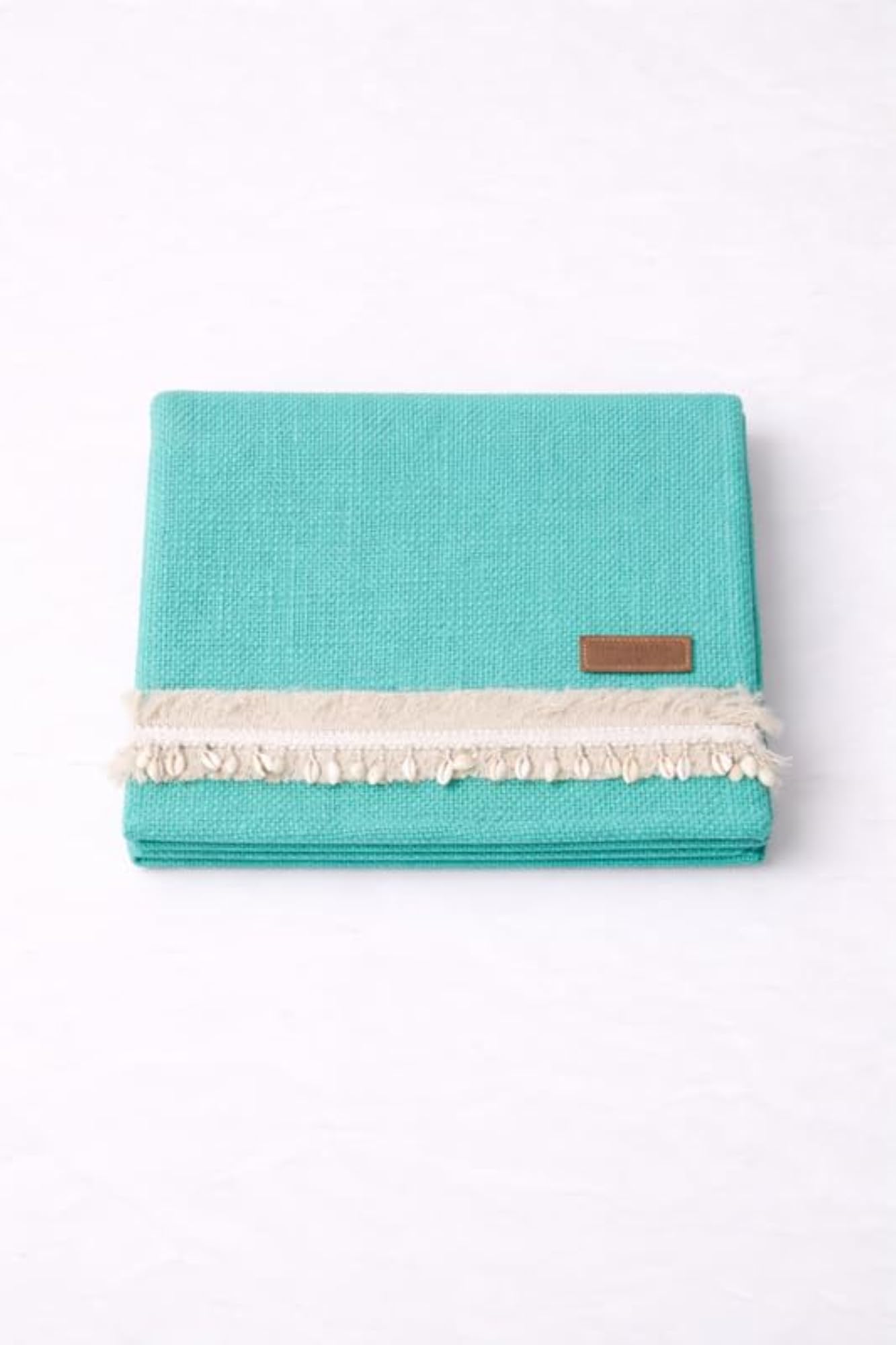 Cotton Mint Green Kowri Bedside Table Runner 14x34 Inches