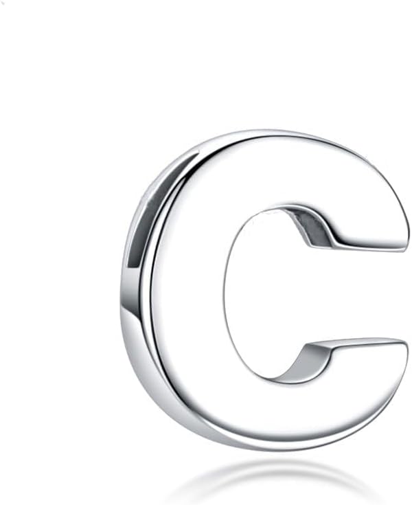 CANDYFANCY Initial Pendant 925 Sterling Silver Letters Personalized Alphabet Pendant Fit 1mm Box Chain