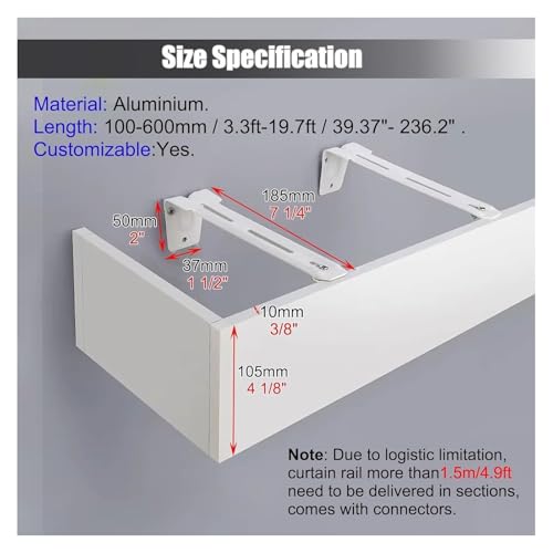 Cubre pelmet de metal para ocultar rieles y embellecer las cortinas del dormitorio 2