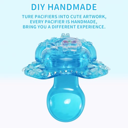 Image of CutiePlusU Adult Sized Pacifier Dummy for Adult DIY Handmade-Small Whale Crystal Blue