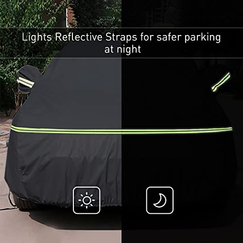 Image of 6 Layer Waterproof Car Cover for Toyo-ta Tacoma Double Cab 5ft Bed Truck Cover Accessories, All Weather Windproof PEVA Car Covers with Door Zipper Up to 232 inch L, for Sun Rain UV Protection