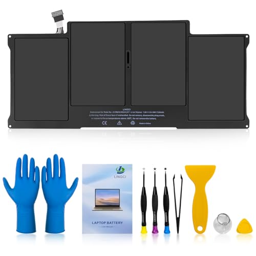 Image of A1466 Battery,A1405 A1496 A1377 Battery Replacement for MacBook Air 13 inch A1466 (Mid 2012,Mid 2013,Early 2014,Early 2015,2017) A1369 (Upgraded High Performance 7.6V 54.4Wh 7150mAh)