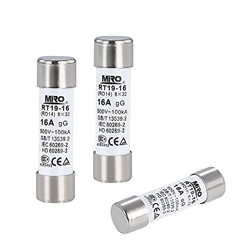 Fusible RT19-16 RO14 protégeant les circuits contre les surcharges 500V