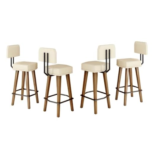 Kit com 4 Banquetas para Balcão Bancada de Cozinha Industrial Americana Luxo (Altura de 70cm do Assento ao chão, Bege)