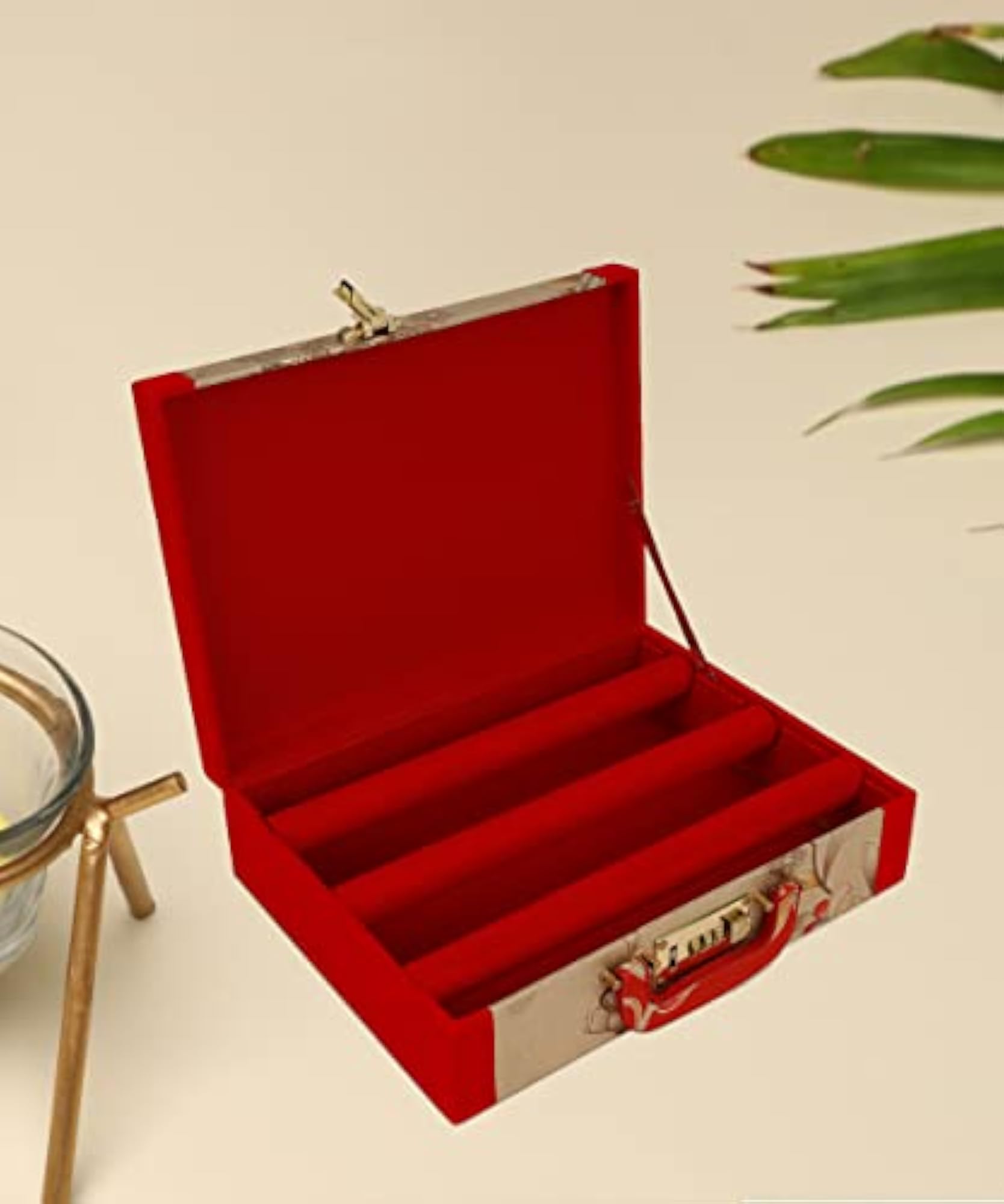 Cosmetic Bangle Box with Lock, Multicolor