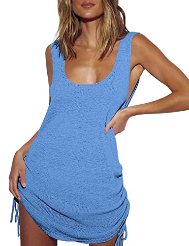 Bsubseach Damen Häkeln Rückenlose Bikini Strandkleid Sommer U-Ausschnitt...