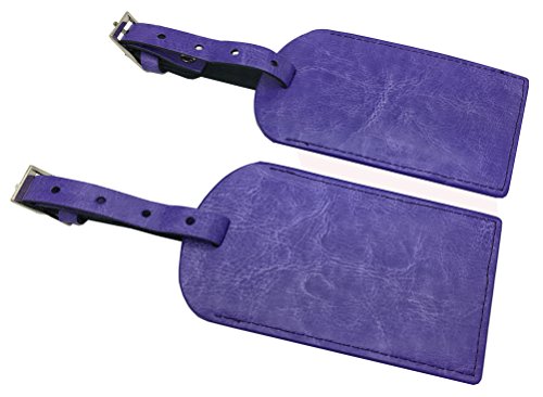 Leather Luggage Tag By Avima | Bag Tags Suitcase Tags Identifiers Travel Tags 2Pc - Purple #TOP1