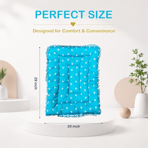 Image of Infantbond New Born Baby Cotton Baby Bed | Godari | Toddlers Bed | Baby Bedding |Baby Mattress | Cradle Bed | Multi-Color (Crown)