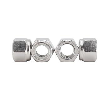 1/2-13 Nylon Insert Hex Lock Nuts 20 Pack 304 Stainless Steel Self-Locking Nylon Lock Nuts Plain Finish for Industrial Construction Fasteners