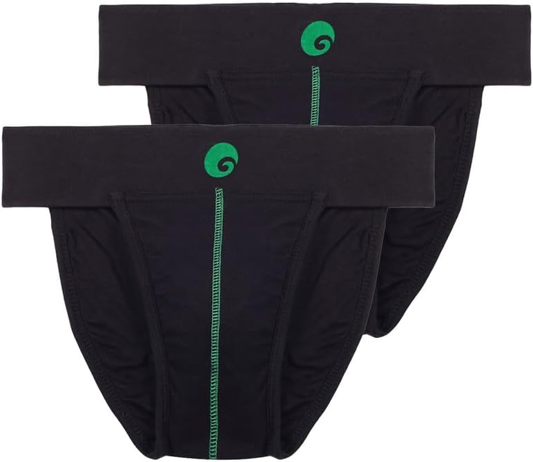 Men's Cotton Neo Supporters, Back Covered (Black, XL) - Pack of 2
