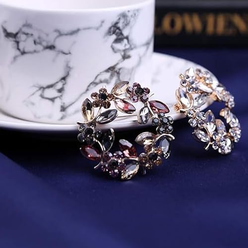 Image of GBAHFY Colours Crystal Brooch Pins Jewelry for Women Rhinestone Handmade Rose Floral Flower Brooches