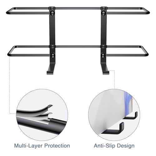 wall mount glove box dispenser black holder for disposable gloves amp tissues - organize in lab kitchen bathroom garage