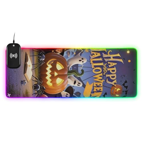 Tapis de souris de jeu citrouille orange XXL pour éviter de manquer de place sur le bureau