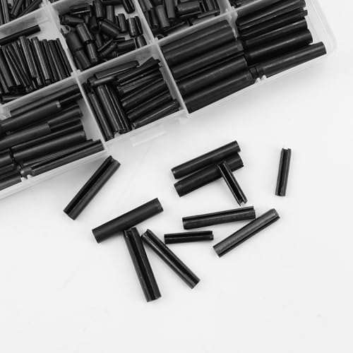 Spannstift Hohlsplinte Sortiment 550 Stück Hohl Federstifte Manganstahl Spannstift Sortiment Kerbstifte Sortiment Sicherungsstift Spannstifte - M1.5/M2/M2.5/M3/M4/M5/M6