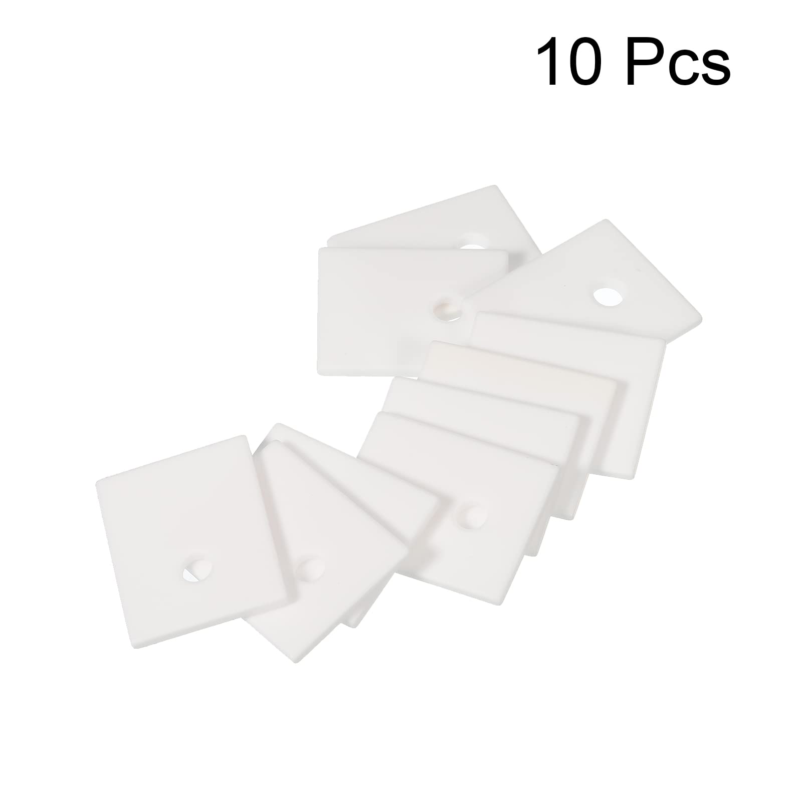 PATIKIL Allumina Ceramica Lastra Raffreddamento Imbottitura Isolante 10pz 3.5mm Foro Alta Durezza per MOS Transistor 25x20x2mm