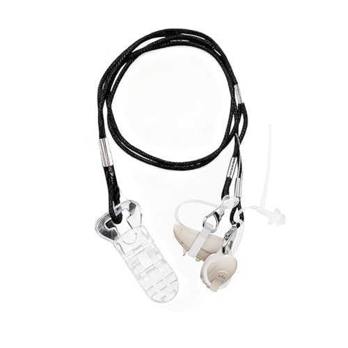 Hearing Aid Clips, Hearing Aid Lanyard Anti-Lost BTE Clip String with Silicone Loops, Hearing Protection Accessories for Adults & Kids, Binaural