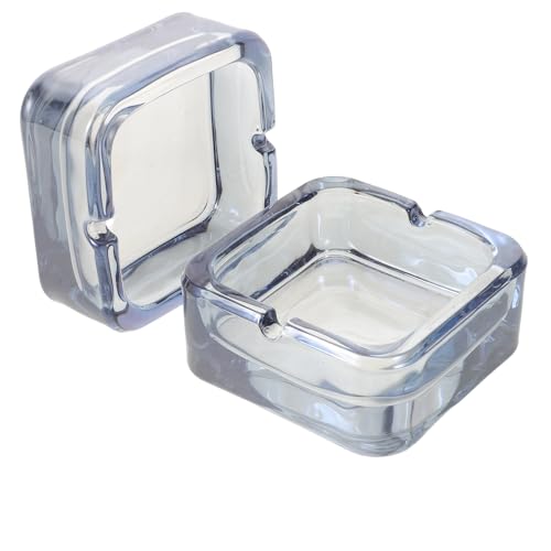 Cendrier pour terrasse Mikikit, set de 2 en verre rétro pour vos soirées sur le balcon - 2