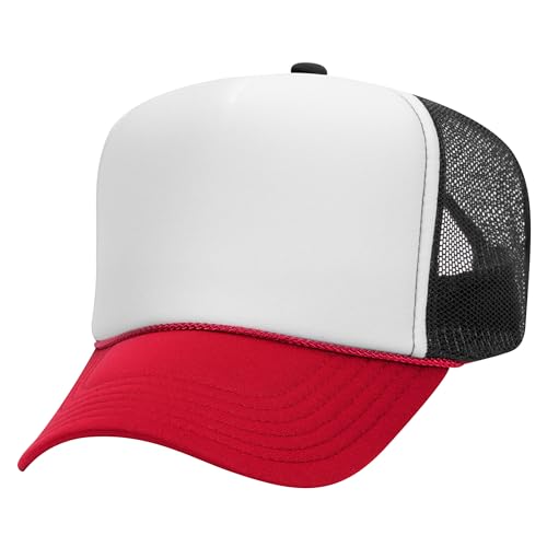 Image of OTTO Polyester Foam Front 5 Panel High Crown Mesh Back Trucker Hats in 97, Bulk, Wholesale