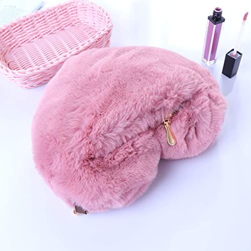 Heart Shaped Clutch Purse Heart Purse Faux Fur Shoulder Bag Crossbody Bag Fluffy Handbag Fuzzy Purses For Women #TOP6