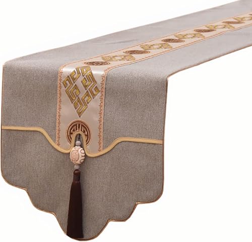 Chemin de table basse coton marron napperon isolant 33x140