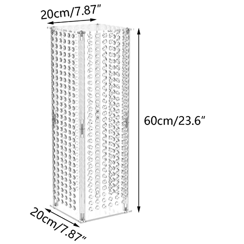 Nuptio Centerpieces For Weddings Acrylic Vases - 10 Pcs 23.6In Tall Crystal Flower Vase Flowers Stand For Party Tables Decorations - Elegant Bulk Weddings Decoration Table Geometric Centerpiece Stands #TOP5