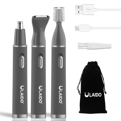 Cortapelos Nariz y Oreja Indoloro,3 en 1 Recortador Pelos Nariz Vello Facial, USB recargable Cortapelos de Orejas,Hoja de Doble Filo Impermeable Fácil de Limpiar