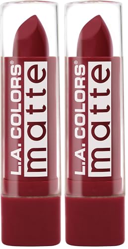 Image of L.A. COLORS Matte Lip Color, Relentless Red CML514 (Pack of 2)