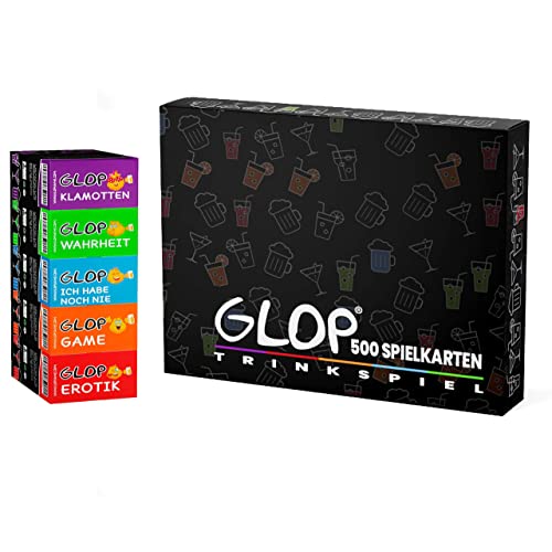 Glop 500 Spielkarten - Trinkspiel - Spiele für Erwachsene - Trinkspiele - Partyspiele - Splielabend - Witziges Spiel - Saufspiel - Kartenspiel - Lustige Geschenke - Trinkspiele für Erwachsene