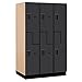Salsbury Industries 2-Tier S-Style Extra Wide Designer Wood Locker with Three Wide Storage Units, 6-Feet High by 24-Inch Deep, Black
