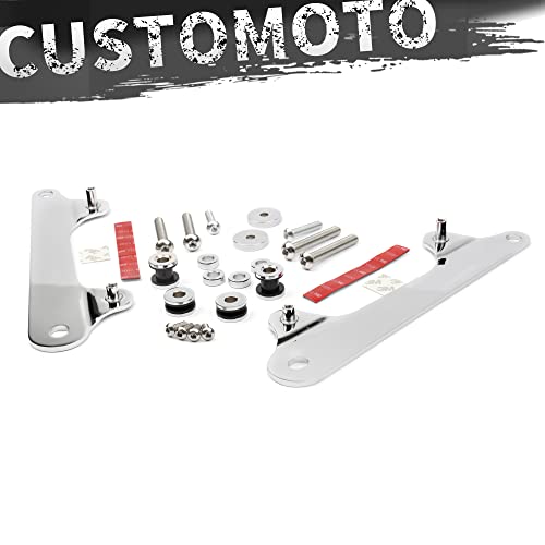 Customoto Motorcycle 4 Point Detachable Sissy Bar Rack Docking Hardware Kit For 2012-Up Harley Dyna Switchback Fld Models #TOP5