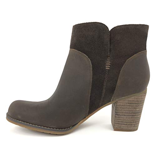 Timberland Timberland Women's Rudston Leather Ankle Heeled Boots (US 9.5 (M/M), Dark Brown)