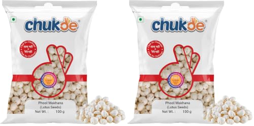 Image of Chukde - Phool Makhana 100 Gram With Panjabi Tadka Seasoning - Fox Nuts - Lotus Seeds - Low Calorie, Rich in Protein & Antioxidants - Heart Healthy Snack - Ideal for Sabzi, Kheer, Pilaf, and Curries.