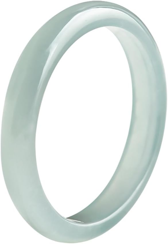 Natural Jade Real Jadeite Lvory or Blue or Deep Green Jadeite Ring with Floating Patterns Good Luck Fengshui Jewelry Jade Gemstone Gift for Women Men Unisex with Gift Box