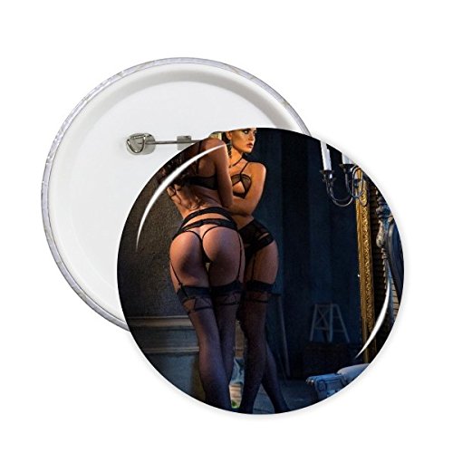 Idée cadeau originale lot 5 badges épingles décoration mode pour amoureuses de collants noirs