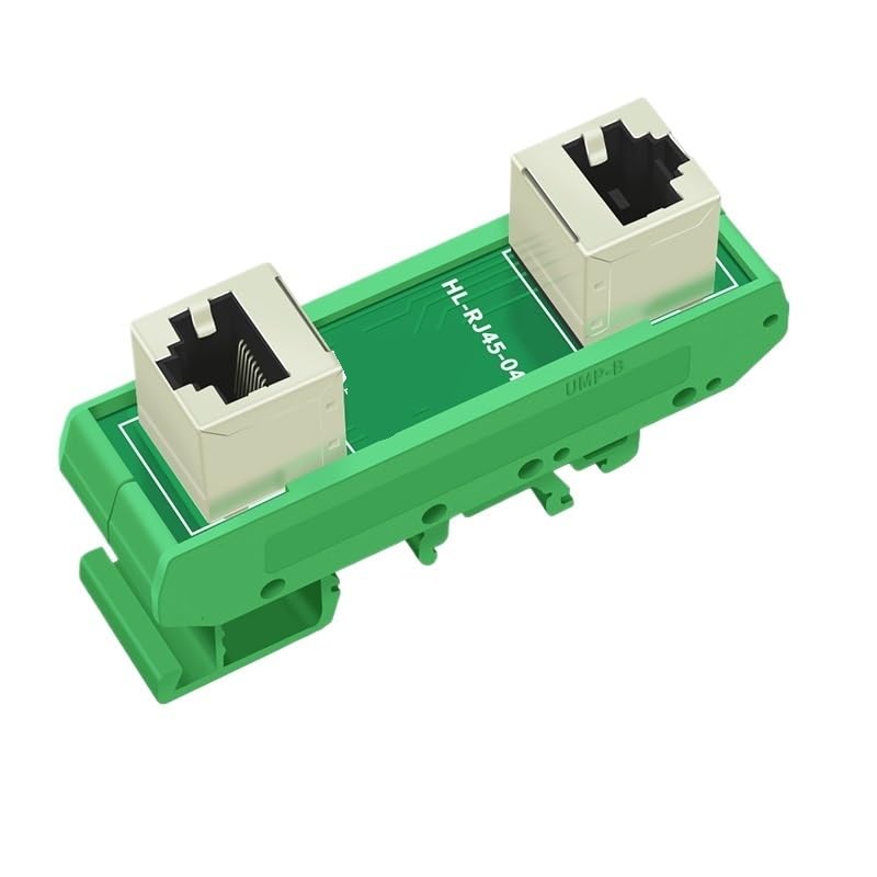 HL-RJ45-04 RJ45 48V Female 8P8C Breakout Board with DIN Rail Mounting Bracket(Vertical)