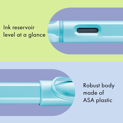 Image of Lamy Safari Aqua Sky Fountain Pen Fine Nib with T10 Blue cartridge and Z28 Convertor | Lamy Fountain pen with ergonomic grip - robust ASA plastic - incl. LAMY T 10 blue ink cartridge - right-handed users