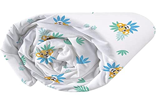 CTI Le Roi Lion Simba Drap Housse, 100% Coton, Blanc, 90x190 cm