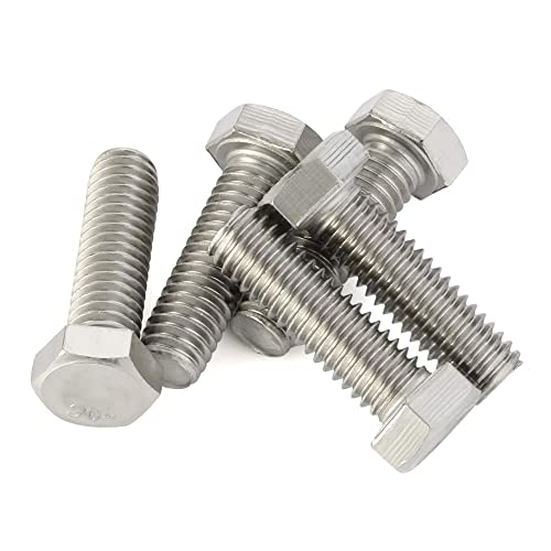 5/16-18 X 1-1/4" (1/2" To 4-1/2" Available) Hex Head Screw Bolt, Fully Threaded, Stainless Steel 18-8, Plain Finish, Quantity 20 #TOP6