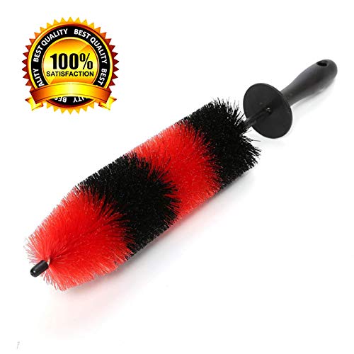 ASEOK Spazzola per Ruote Principali, Ruota per Raggiungere Facilmente e Spazzola per Dettagli sui Cerchioni Setola, Spazzola per Ruote per Auto,Cerchioni, Punte di Scarico, Motocicli