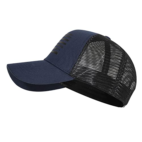 Image of VIONLAN Baseball Cap American Flag Trucker Hat for Men Women 3D Embossed Logo Adjustable Outdoor Mesh Snapback Hat