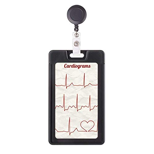 Badge médical cœur ECG rétractable idéal pour blouse infirmière et médecin