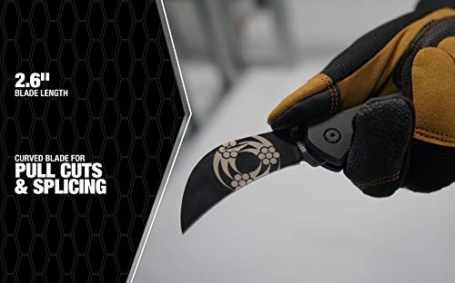 Image of Southwire Folding Knife Hawkbill - Curved Blade for Pull Cuts & Splicing - Rugged Metal Body - Stainless Steel - Comfort Grip Handle - 2.6-Inch Blade (Pack of 3)