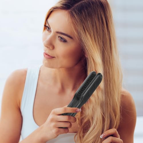 Cepillo alisador para cabello con pinza doble cara 22 cm miniatura 3
