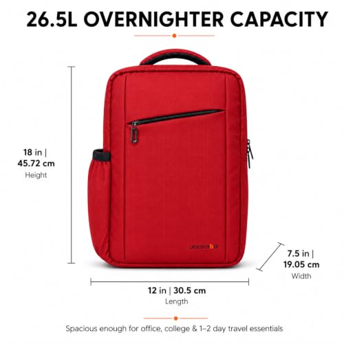 Image of CARAMBA CARRYMATE 26.5L Overnighter Laptop Backpack | Water Resistant Travel Bag with 15.6 inch Padded Laptop Sleeve, Trolley Strap & Dual Compartments for Office, Business, College Men & Women