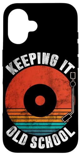Coque pour iPhone 16 Keeping It Old School Tourne-disque vinyle vintage rétro DJ