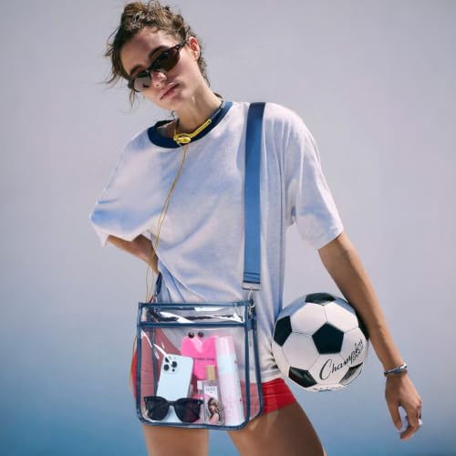 Image of Bluome Clear Bag for Stadium Events 12x12x6, Clear Purses Stadium Bag Crossbody Purses for Concerts Football Games Travel