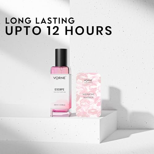 Image of VORNE Perfume for Women Combo Pack of 2 | Eau de Parfum 20ml & Solid Perfume 12g | Long Lasting, strong, alcohol-free Women Perfume | Floral fragarance | Party, Daily use & Date Night | Perfume Gift Set for her | Pack of 2